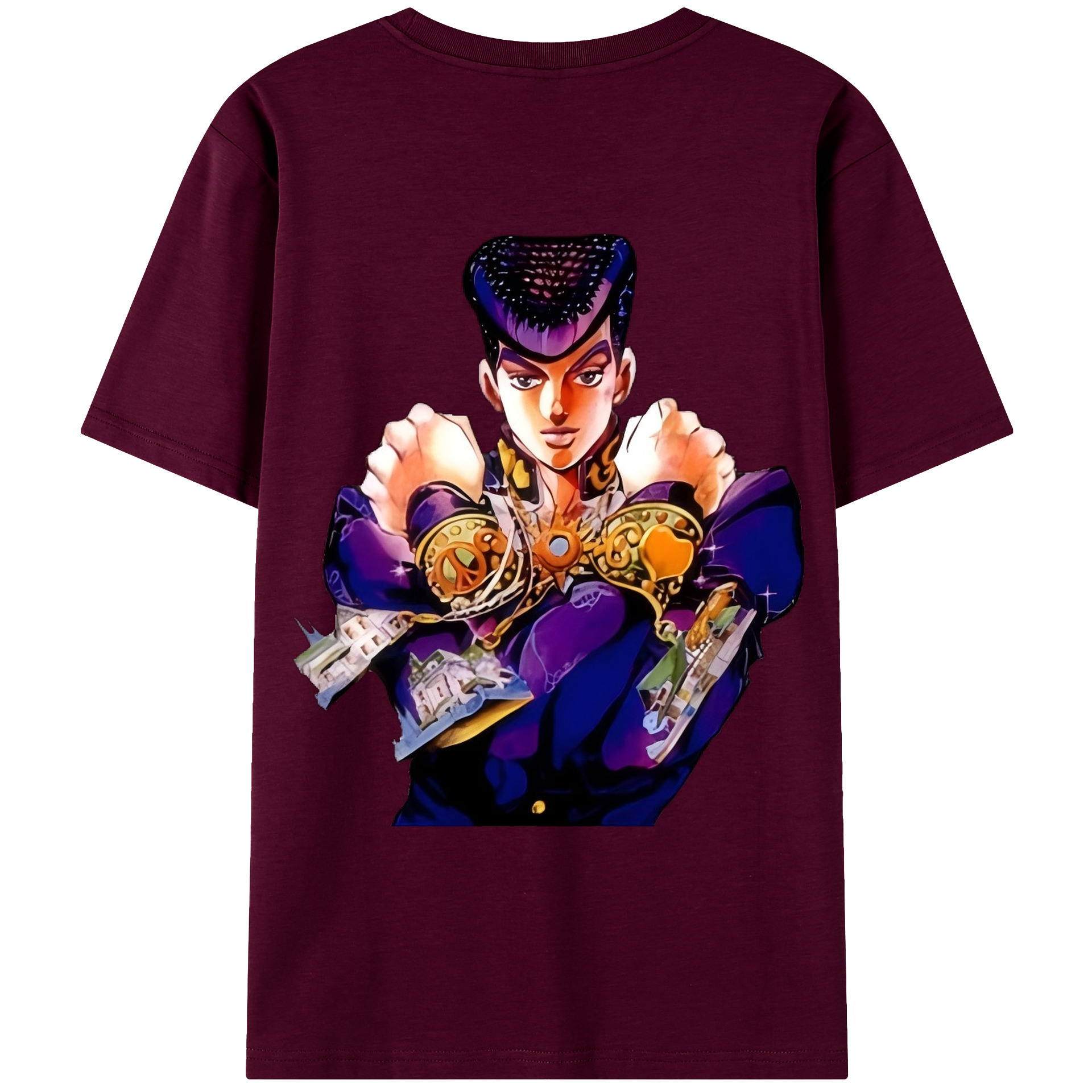 （画像用） ジョジョの奇妙な冒険 ひがしかた じょうすけ JoJo's Bizarre Adventure Higashikata Josuke レディース半袖Tシャツ(バックプリント)